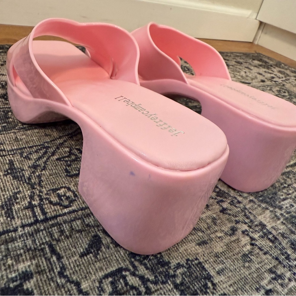 JEFFREY CAMPBELL Women’s 8 Bubblegum Pink Jelly Platform Sandals Heels - Picture 6 of 8